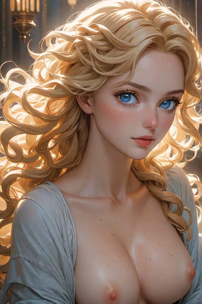  ultra realistic photo portrait of a blond with curly hair with blue eyes, european, no makeup, few freckles, meticulous detailed, highly detailed, 4k, high resolution, award winning photography, realistic, portrait, art by donato giancola and greg rutkowski, realistic face, digital art, trending on artstation hyperrealistic, full body, detailed clothing, highly detailed, cinematic lighting, stunningly beautiful, intricate, sharp focus, f/1. 8, 85mm, (centered image composition), (professionally color graded), ((bright soft diffused light)), volumetric fog, trending on instagram, trending on tumblr, HDR 4K, 8K