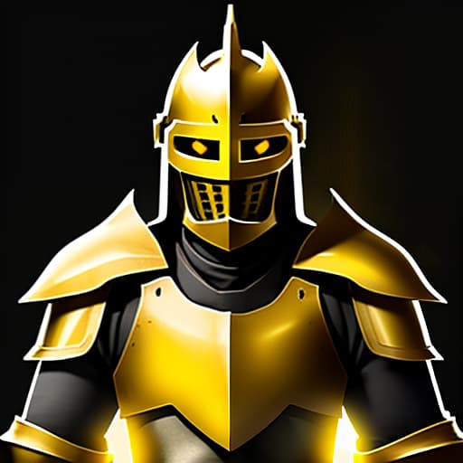  generate me a simple yellow knight icon on a black background