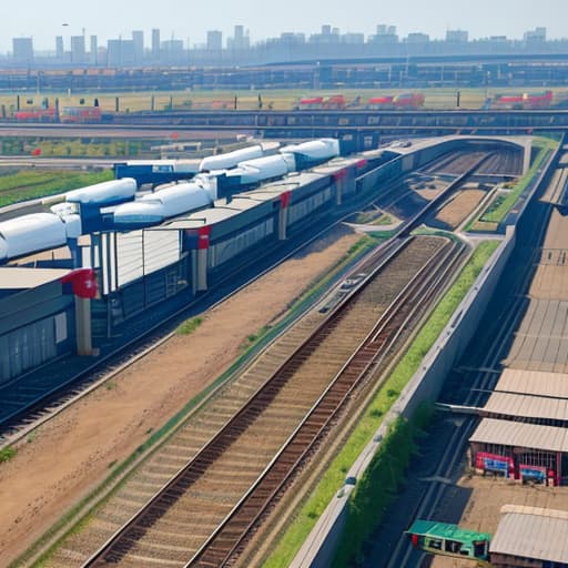  1. Shenyang Sujiatun Station marshalling yard, DJI unmanned aerial vehicles need to be above the open cars, a train of open cars parked on multiple rails in the marshalling yard.