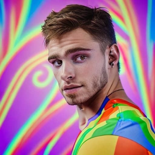 portrait+ style British LGBT queer gymnast hunk dude face