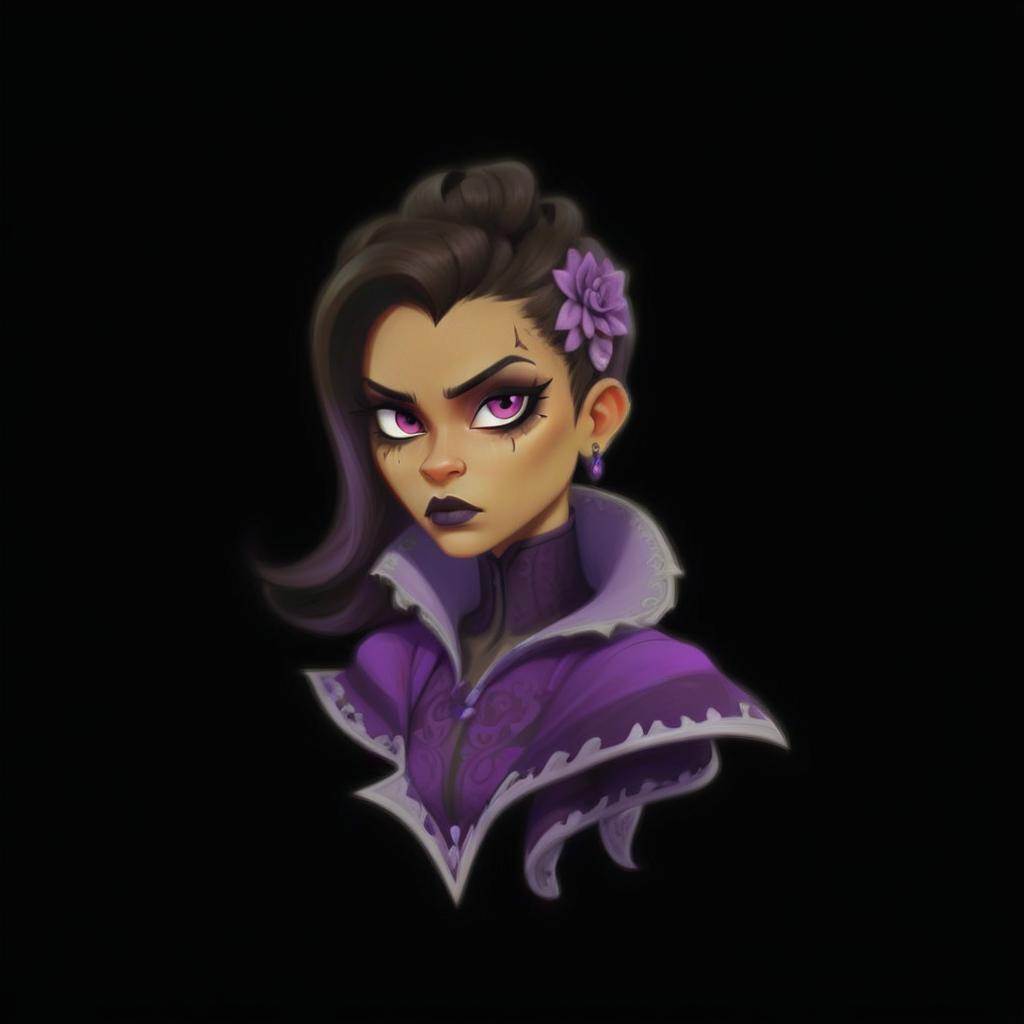  gothic style sombra . dark, mysterious, haunting, dramatic, ornate, detailed, sticker, perfecteyes