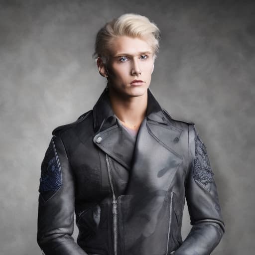 portrait+ style Russian LGBT queer fashion model blonde hunk dude face