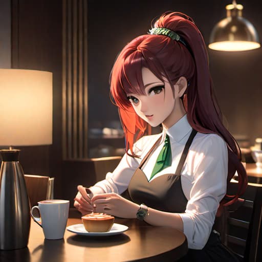  a woman in her 30s is enjoying a cup of starbucks coffee at her dinner table. The image should be in photorealistic style and should look really realistic. hyperrealistic, full body, detailed clothing, highly detailed, cinematic lighting, stunningly beautiful, intricate, sharp focus, f/1. 8, 85mm, (centered image composition), (professionally color graded), ((bright soft diffused light)), volumetric fog, trending on instagram, trending on tumblr, HDR 4K, 8K