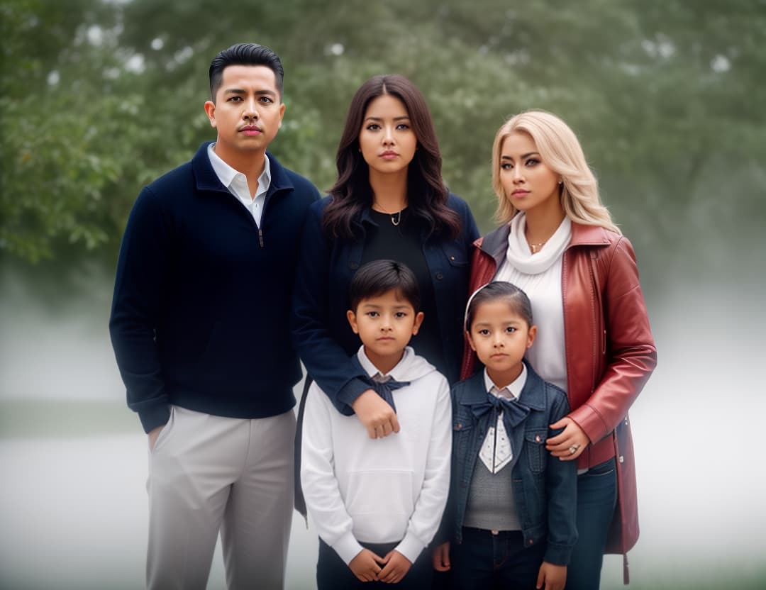  FAMILIA IMAGEN REALISTA , hyperrealistic, high quality, highly detailed, cinematic lighting, intricate, sharp focus, f/1. 8, 85mm, (centered image composition), (professionally color graded), ((bright soft diffused light)), volumetric fog, trending on instagram, HDR 4K, 8K