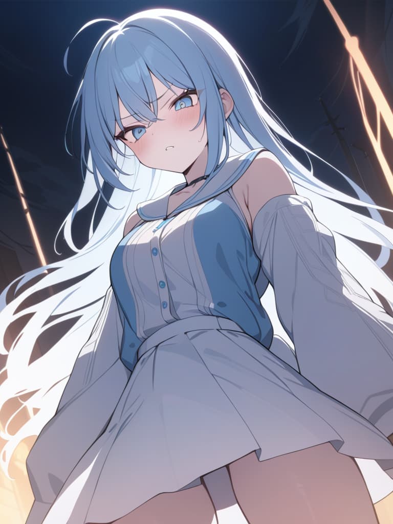  light blue hair, light blue eye, bob hair, darkness, hatred, angry crying, night, world end, masterpiece, best quality,8k,ultra detailed,high resolution,an extremely delicate and beautiful,hyper detail