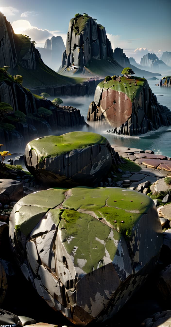  professional 3d model rock with a platform . octane render, highly detailed, volumetric, dramatic lighting, civitai, hkmagic