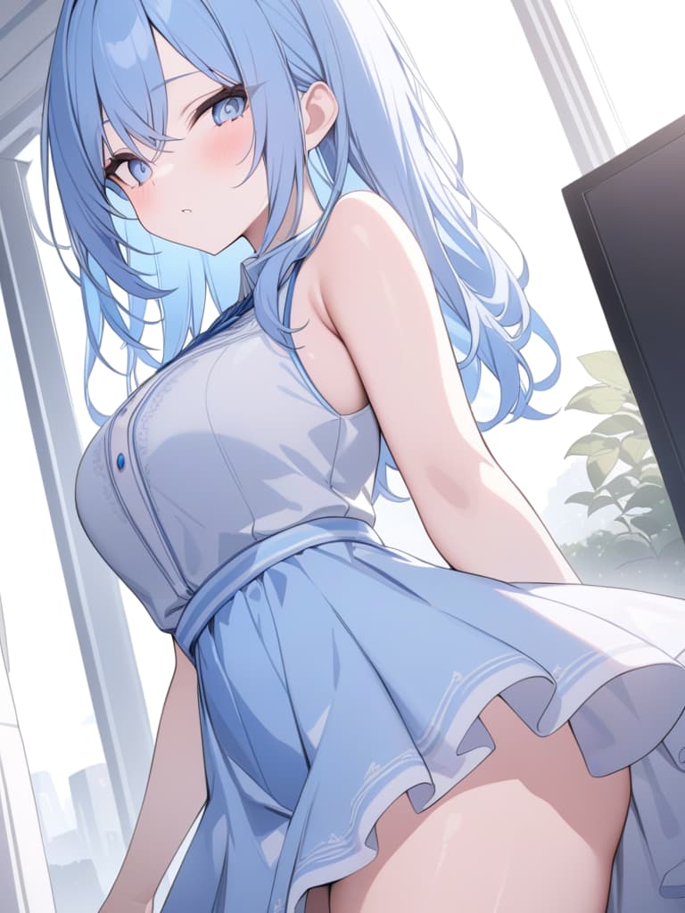  light blue hair, light blue, bob hair, diva, masterpiece, best quality,8k,ultra detailed,high resolution,an extremely delicate and beautiful,hyper detail