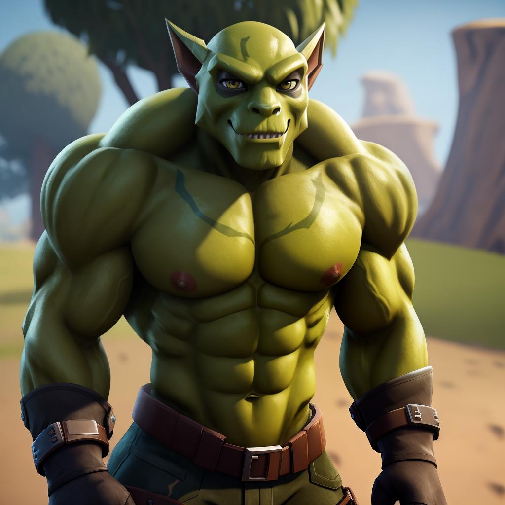  Super mutant (fortnite) full body, gloves, super mutant body, gay, open eyes, masterpiece, 4k, fine details,