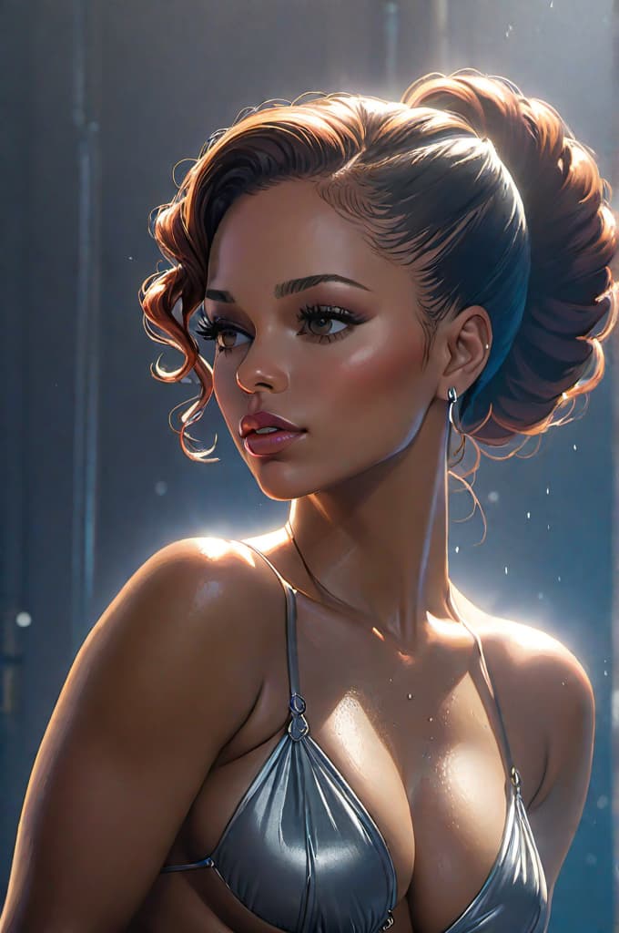  alicia keys estilo waifu haciendo variantes de poses en la ducha, realistic, portrait, art by donato giancola and greg rutkowski, realistic face, digital art, trending on artstation hyperrealistic, full body, detailed clothing, highly detailed, cinematic lighting, stunningly beautiful, intricate, sharp focus, f/1. 8, 85mm, (centered image composition), (professionally color graded), ((bright soft diffused light)), volumetric fog, trending on instagram, trending on tumblr, HDR 4K, 8K