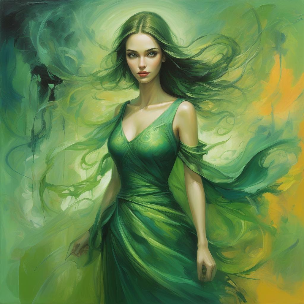  abstract expressionist painting a painting of a woman in a green dress, very beautiful fantasy art, beautiful fantasy art portrait, beautiful fantasy painting, dramatic fantasy art, beautiful fantasy portrait, beautiful fantasy art, celtic fantasy art, fantasy art smug smile man, highly detailed fantasy art, gothic fantasy art, digital art fantasy art, fantasy victorian art, beautiful fantasy maiden, digital art fantasy, medieval fantasy art . energetic brushwork, bold colors, abstract forms, expressive, emotional