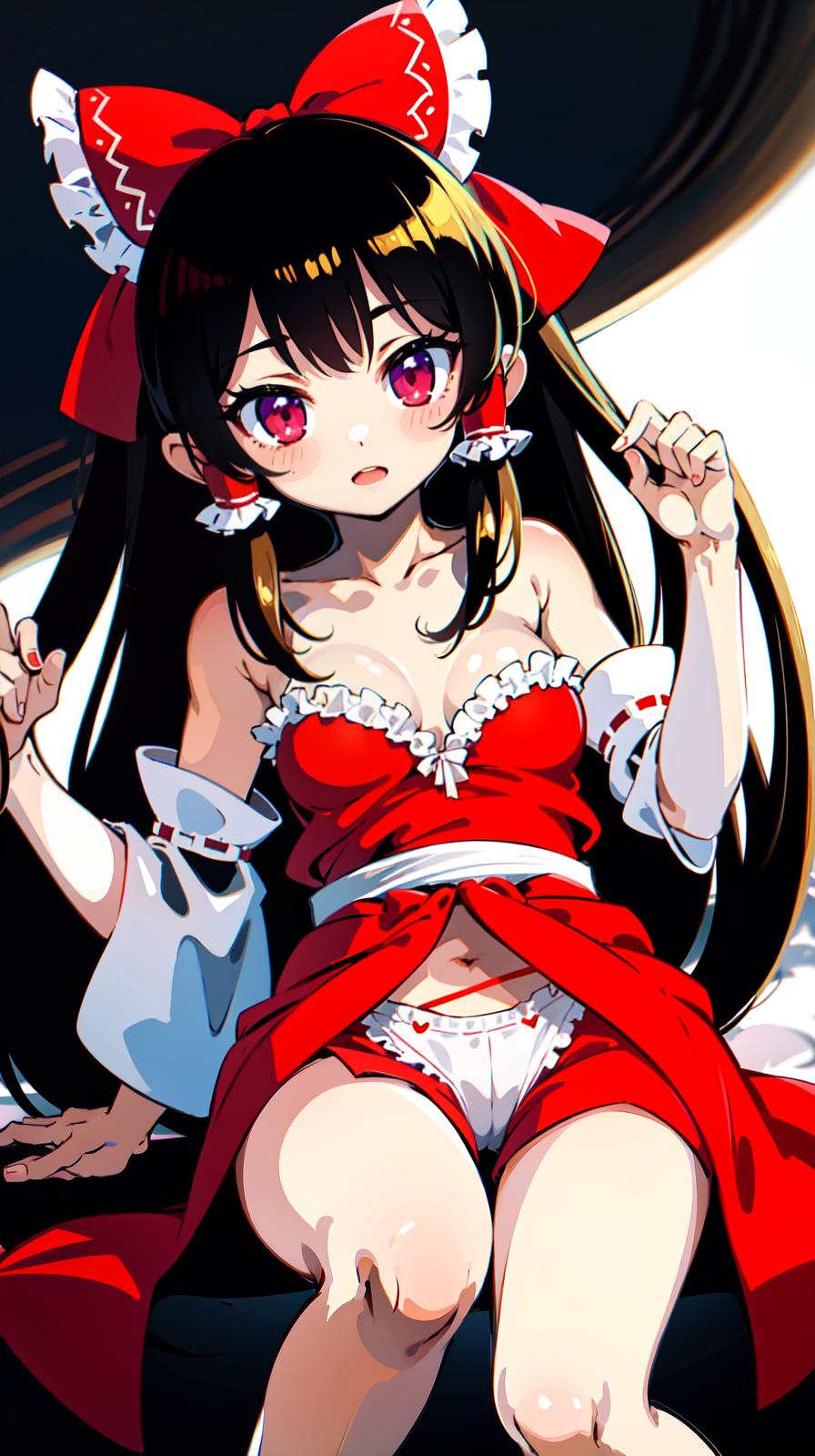  master piece , best quality,reimu hakurei is naked.