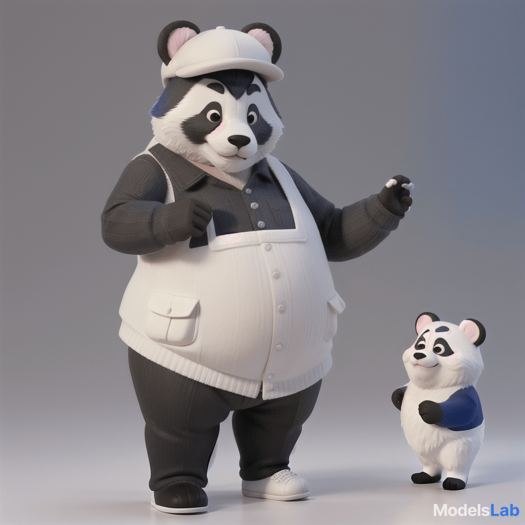  cute adult panda cgi style like pixar up! (pixarstyle:1.25). standing on a plain white background, no additional elements. hyperrealistic, full body, detailed clothing, highly detailed, cinematic lighting, stunningly beautiful, intricate, sharp focus, f/1. 8, 85mm, (centered image composition), (professionally color graded), ((bright soft diffused light)), volumetric fog, trending on instagram, trending on tumblr, HDR 4K, 8K