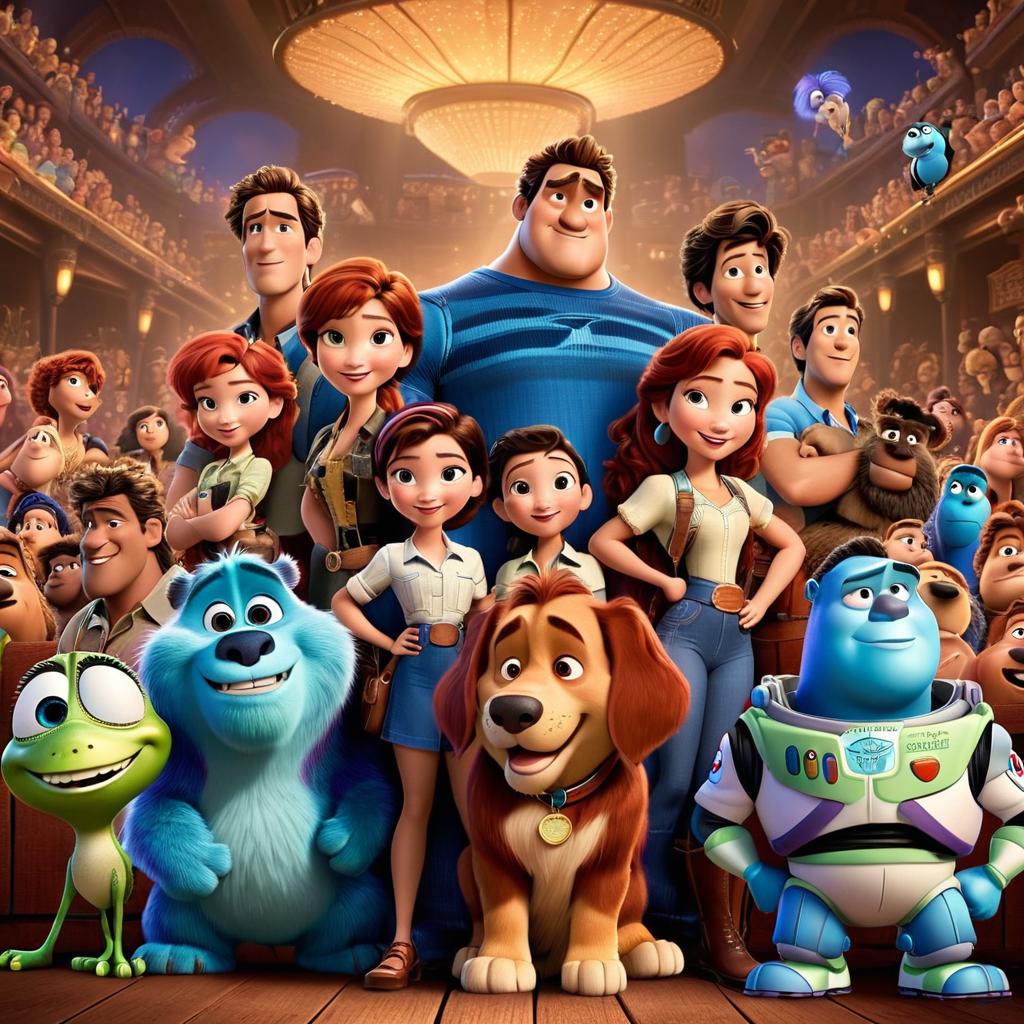  in 3d animated movie style. disney pixar style.