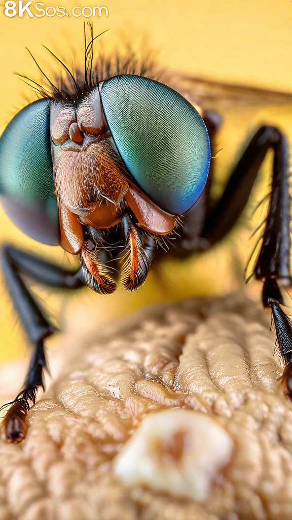  housefly, extreme closeup, 8k resolution