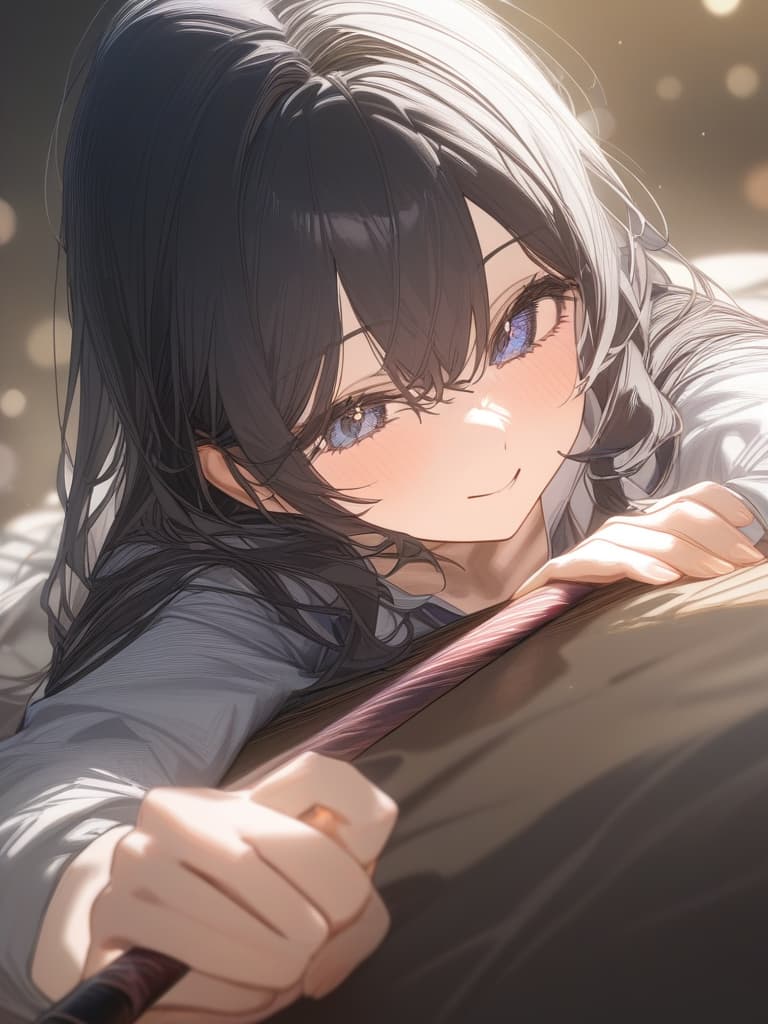  a black haired girl with a magic cane, masterpiece, best quality,8k,ultra detailed,high resolution,an extremely delicate and beautiful,hyper detail