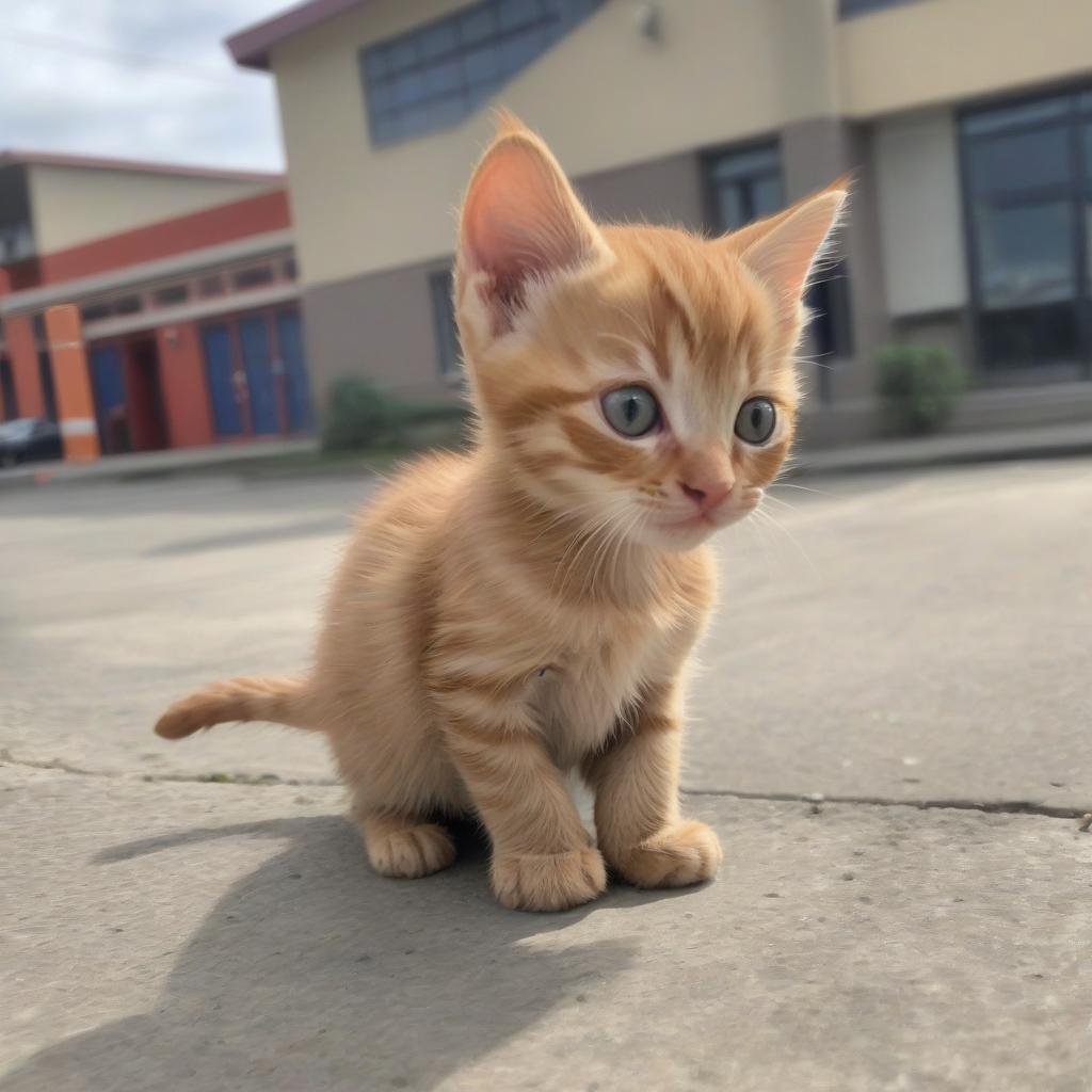  a little kitten named ginger lived near a school