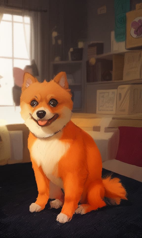  make my dog as a cartoon character, hq, hightly detailed, 4k