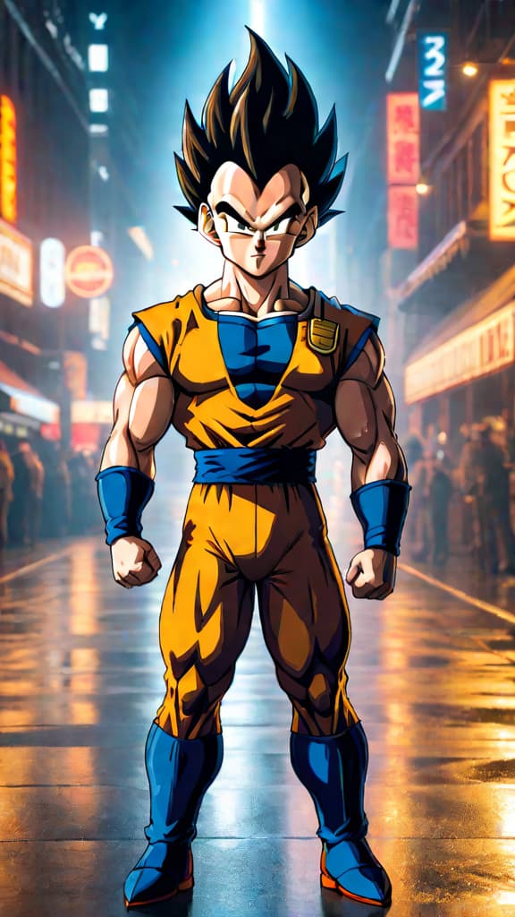  create an anime art of vegeta from dragon ball showcasing his ultra ego transformation powered by pain. hyperrealistic, full body, detailed clothing, highly detailed, cinematic lighting, stunningly beautiful, intricate, sharp focus, f/1. 8, 85mm, (centered image composition), (professionally color graded), ((bright soft diffused light)), volumetric fog, trending on instagram, trending on tumblr, HDR 4K, 8K