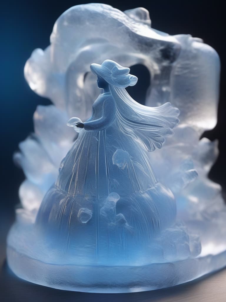  masterpiece,(((3d))),(((transparent ice sculpture))),(((girl made of one ice))),pretty,bewitching light,glossy,light within,(((sketchy))),super delicate,super resolution,super high quality,