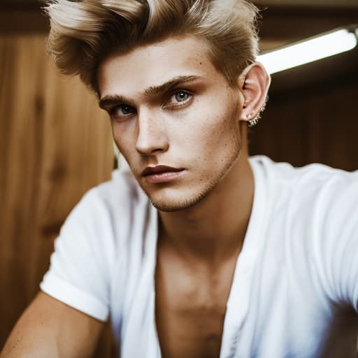 portrait+ style Russian LGBT queer twink blonde hunk dude face