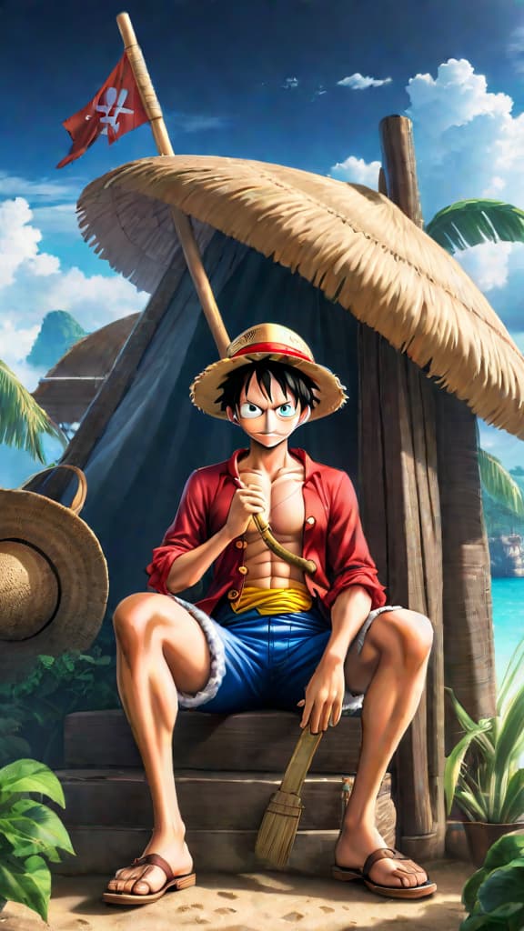  anime art of luffy and the straw hat crew uncovering the mysteries of raftel in one piece. hyperrealistic, full body, detailed clothing, highly detailed, cinematic lighting, stunningly beautiful, intricate, sharp focus, f/1. 8, 85mm, (centered image composition), (professionally color graded), ((bright soft diffused light)), volumetric fog, trending on instagram, trending on tumblr, HDR 4K, 8K