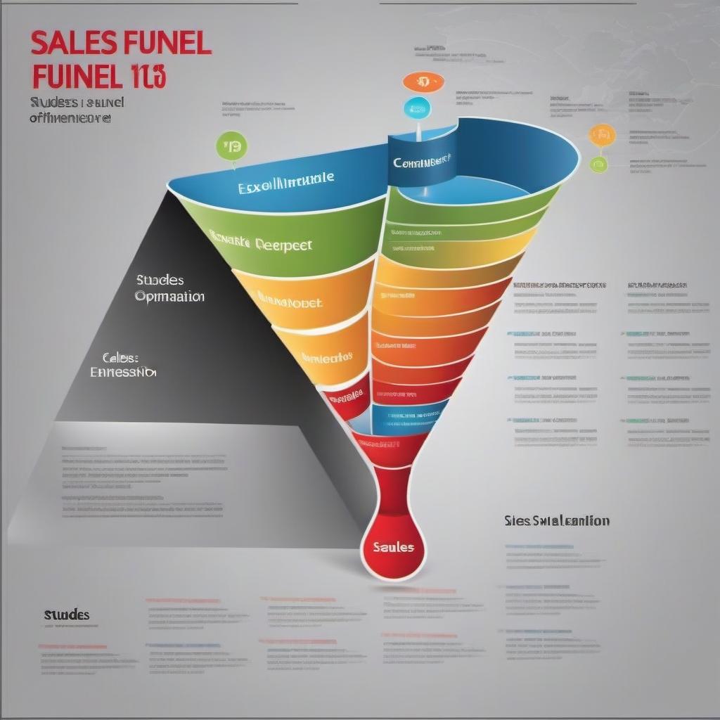  Create sales funnel of 4 studies. Each study have exlanation and percentage. Make 10 different vars