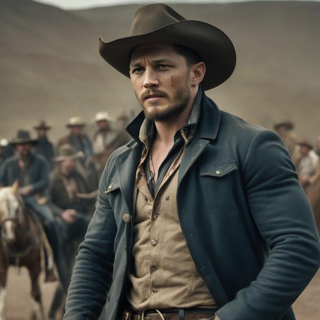  cowboy, tom hardy, full height, in a hat, in sarapa