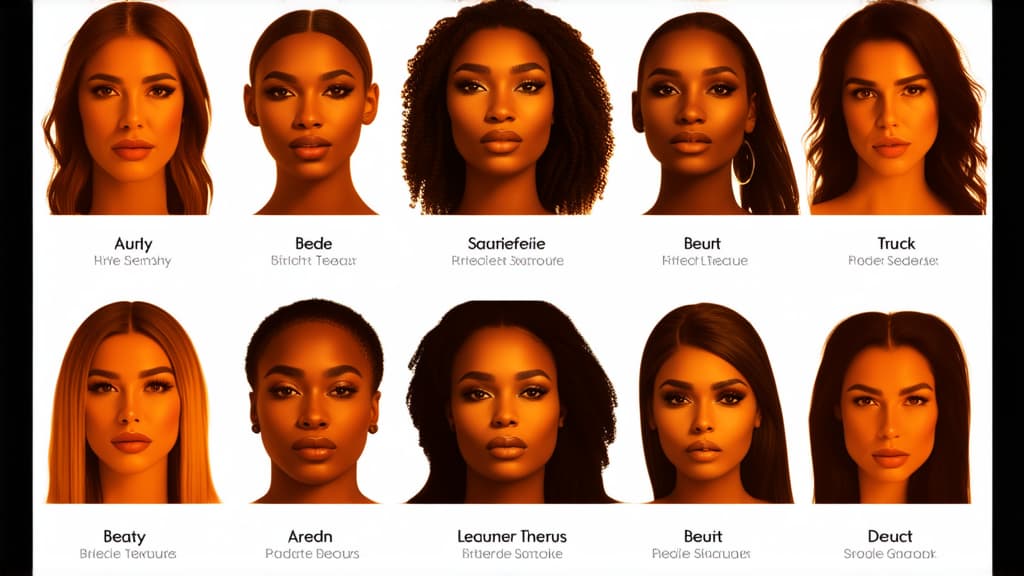  different beauty. set of different female heads on light background. different races and nationalities. ar 16:9, (natural skin texture), highly detailed face, depth of field, hyperrealism, soft light, muted colors