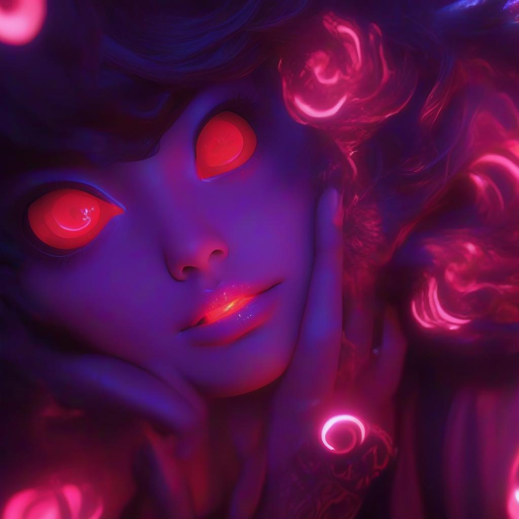  hyperrealistic art kai'sa, dark glowing red aura, beautiful girl necromancer, 💋 💄 👠 👗, violet planet, very very very very scary, icon for an ai app, aion, full of black goo, cute funny ghost, dramatic pink light, unknown zodiac sign, illya kuvshinov . extremely high resolution details, photographic, realism pushed to extreme, fine texture, incredibly lifelike