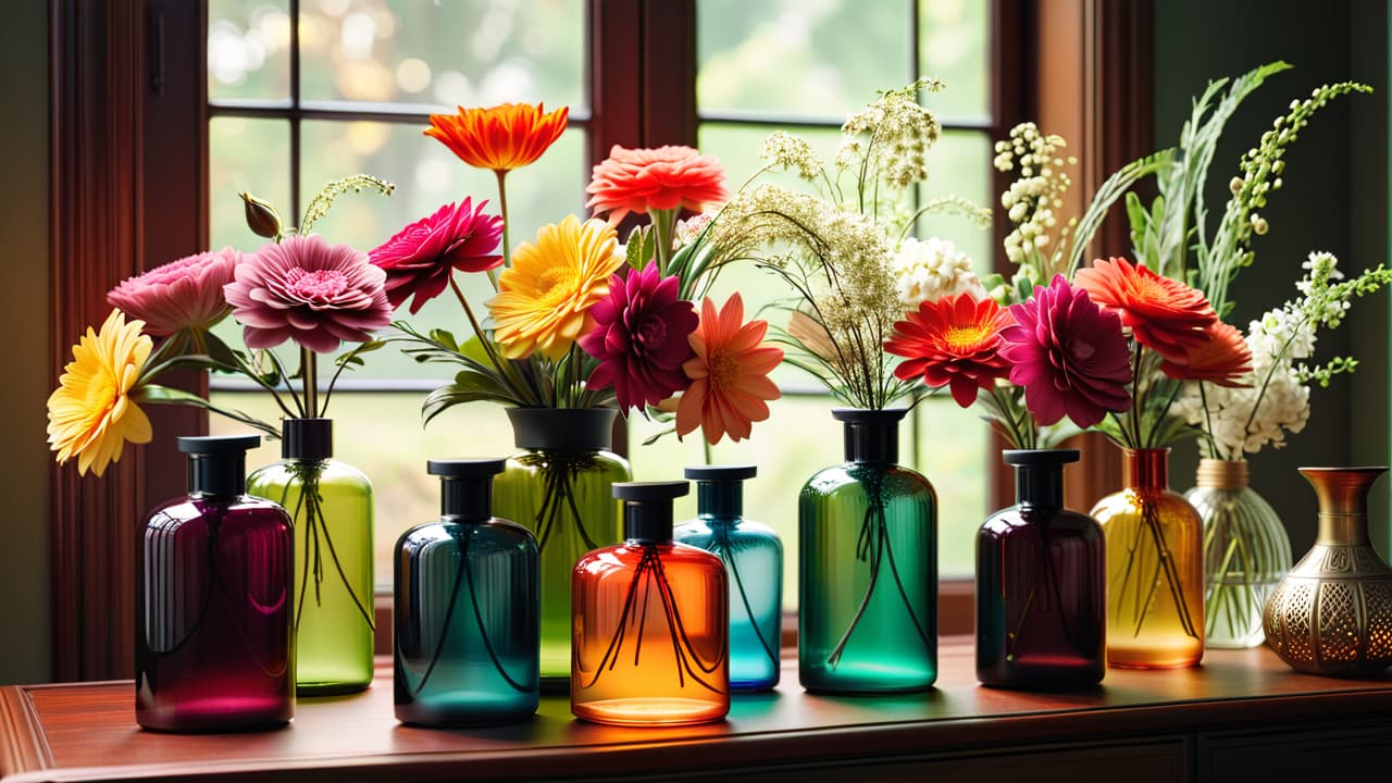  a lavish skincare display featuring elegant glass jars and bottles, surrounded by delicate flowers and soft silk fabrics, illuminated by warm, diffused light, evoking a sense of luxury and indulgence. hyperrealistic, full body, detailed clothing, highly detailed, cinematic lighting, stunningly beautiful, intricate, sharp focus, f/1. 8, 85mm, (centered image composition), (professionally color graded), ((bright soft diffused light)), volumetric fog, trending on instagram, trending on tumblr, HDR 4K, 8K