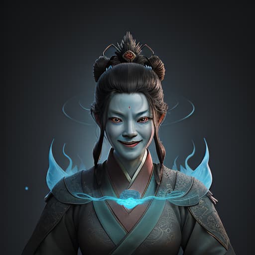  ancient figure bai qi, photography, movie lighting effects, evil grin, mental ray renderer, ancient style.