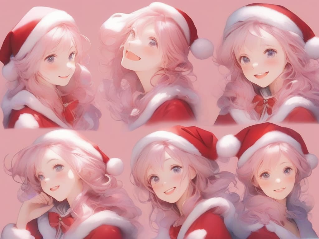  smile, whole body, santa cosplay, hair color pink, masterpiece, best quality,8k,ultra detailed,high resolution,an extremely delicate and beautiful,hyper detail