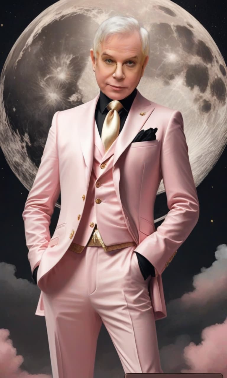  concept art pink, gold, black, white elton john . digital artwork, illustrative, painterly, matte painting, highly detailed, perfect hands