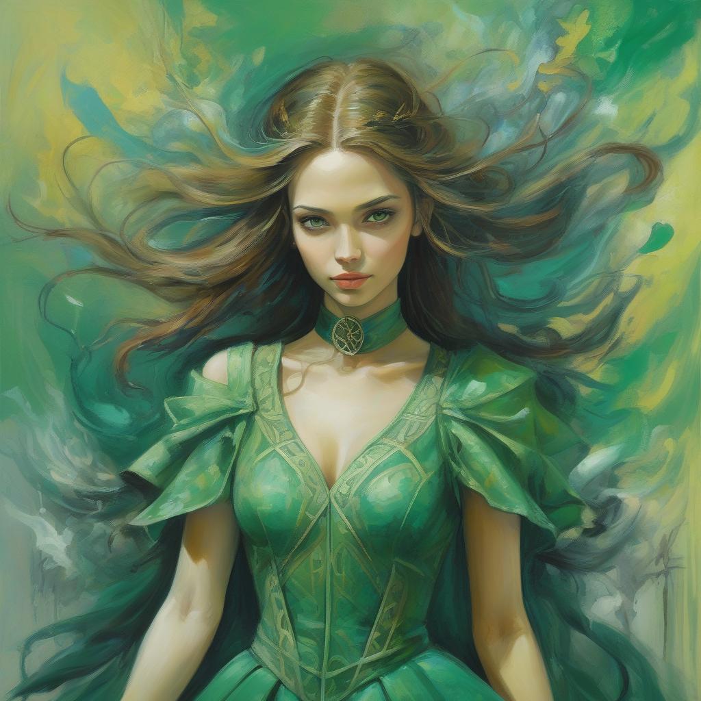  abstract expressionist painting a painting of a woman in a green dress, very beautiful fantasy art, beautiful fantasy art portrait, beautiful fantasy painting, dramatic fantasy art, beautiful fantasy portrait, beautiful fantasy art, celtic fantasy art, fantasy art smug smile man, highly detailed fantasy art, gothic fantasy art, digital art fantasy art, fantasy victorian art, beautiful fantasy maiden, digital art fantasy, medieval fantasy art . energetic brushwork, bold colors, abstract forms, expressive, emotional