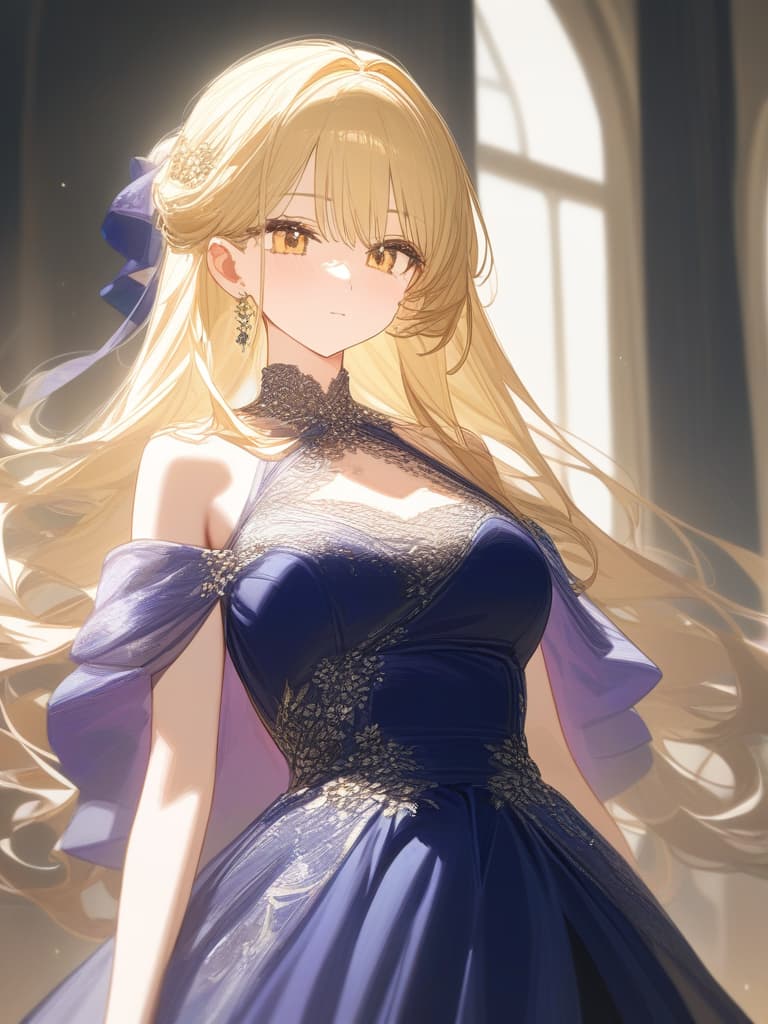  cute girls, jewelry, beautiful, all, long hair, no bang, beautiful dress, beautiful dress, princess, british royal family, dignified, blonde, red, dark blue and golden dresses, masterpiece, best quality,8k,ultra detailed,high resolution,an extremely delicate and beautiful,hyper detail