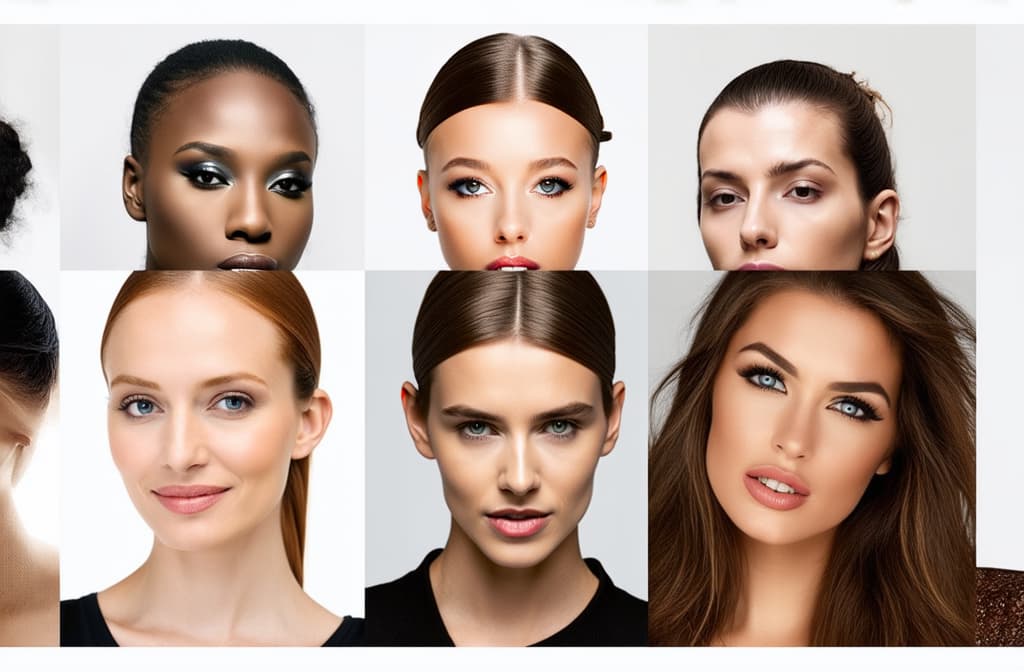  professional detailed photography, different beauty. set of different female heads on white background. different races and nationalities. ar 3:2, (muted colors, dim colors, soothing tones), (vsco:0.3)