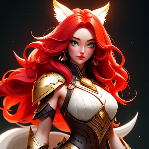  A girl with red hair, long hair, green eyes, kitsune, open shoulders and torso, detailed facial features, high quality, 32k, HDR. hyperrealistic, full body, detailed clothing, highly detailed, cinematic lighting, stunningly beautiful, intricate, sharp focus, f/1. 8, 85mm, (centered image composition), (professionally color graded), ((bright soft diffused light)), volumetric fog, trending on instagram, trending on tumblr, HDR 4K, 8K