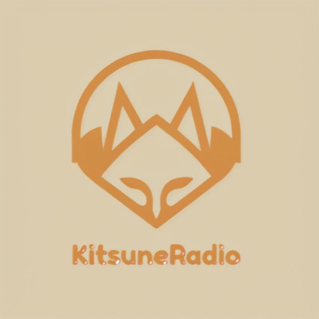  anime artwork internet radio logo, name "kitsune", lisa . anime style, key visual, vibrant, studio anime, highly detailed, sticker