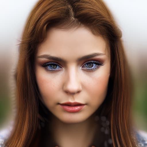 portrait+ style Russian queer TV actress brunette female face