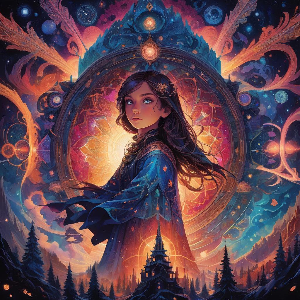  a girl with kaleidoscope eyes, vivid, expressive , centered, symmetry, painted, intricate, volumetric lighting, beautiful, rich deep colors masterpiece, sharp focus, ultra detailed, in the style of dan mumford and marc simonetti, astrophotography