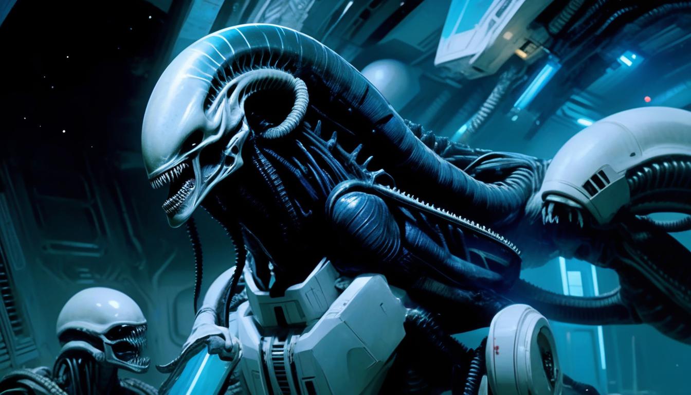  xenomorph, space, realism, horror, mechanics, bio, ancient egypt