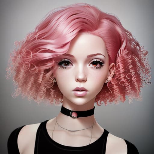  --Style Photoralism, a close up of a woman with pink hair and a red top, short pink hair, cute with short pink hair, huge curly pink hair, curly pink hair, pink short hair, huge pink hair, pink hair, breathtaking ilya kuvshinov, yael shelbia, cgsociety portrait, rose hair, kawaii realistic portrait, hyperrealistic , with pink hair