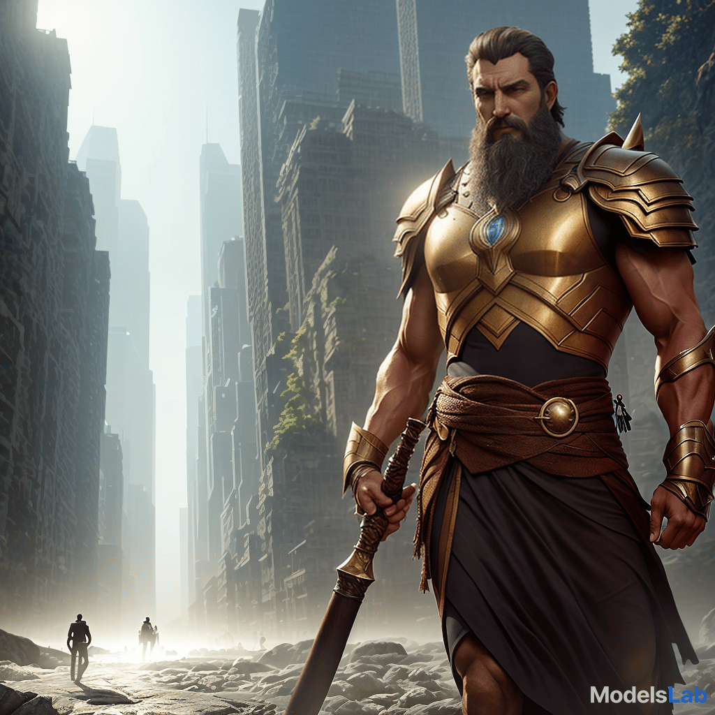  king david, from blible, killing the giant golias. soft lighting, detailed face, by makoto shinkai, stanley artgerm lau, wlop, rossdraws, concept art, digital painting, looking into camera hyperrealistic, full body, detailed clothing, highly detailed, cinematic lighting, stunningly beautiful, intricate, sharp focus, f/1. 8, 85mm, (centered image composition), (professionally color graded), ((bright soft diffused light)), volumetric fog, trending on instagram, trending on tumblr, HDR 4K, 8K