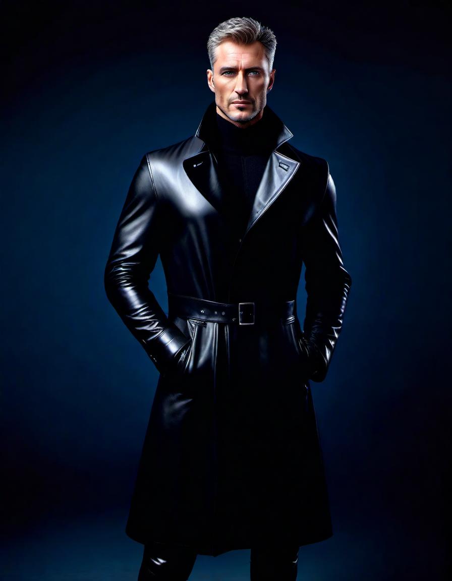  hyperrealistic art man, 20 years with dark blue eyes. he's wearing a long black coat. high black boots. short hair hair hair hair, long black leather gloves. . extremely high resolution details, photographic, realism pushed to extreme, fine texture, incredibly lifelike, hkmagic hyperrealistic, full body, detailed clothing, highly detailed, cinematic lighting, stunningly beautiful, intricate, sharp focus, f/1. 8, 85mm, (centered image composition), (professionally color graded), ((bright soft diffused light)), volumetric fog, trending on instagram, trending on tumblr, HDR 4K, 8K