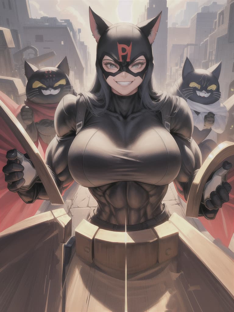  Masked superhero, muscular, cats, smiles, smiles, exposed Mega Huge Huge gigantic See Through Puffy Erect Areola, 💩, 💩, 💩, 💩, 💩, 💩, 💩., masterpiece, best quality,8k,ultra detailed,high resolution,an extremely delicate and beautiful,hyper detail