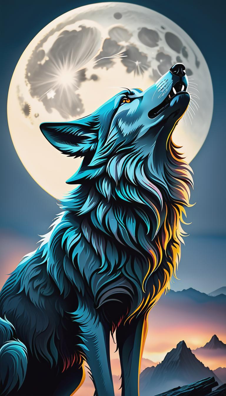  gothic style depiction of a wolf howling at the moon. simple, powerful, black or grey lines on a light, solid color background. . dark, mysterious, haunting, dramatic, ornate, detailed, hyperrealistic, full body, detailed clothing, highly detailed, cinematic lighting, stunningly beautiful, intricate, sharp focus, f/1. 8, 85mm, (centered image composition), (professionally color graded), ((bright soft diffused light)), volumetric fog, trending on instagram, trending on tumblr, HDR 4K, 8K