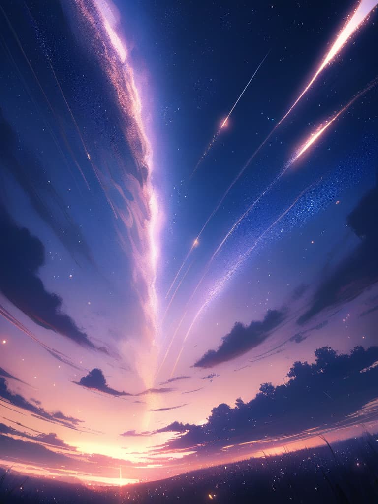  fantastic, beautiful, scenery, glitter, starry sky, first star, shooting star, masterpiece, best quality,8k,ultra detailed,high resolution,an extremely delicate and beautiful,hyper detail