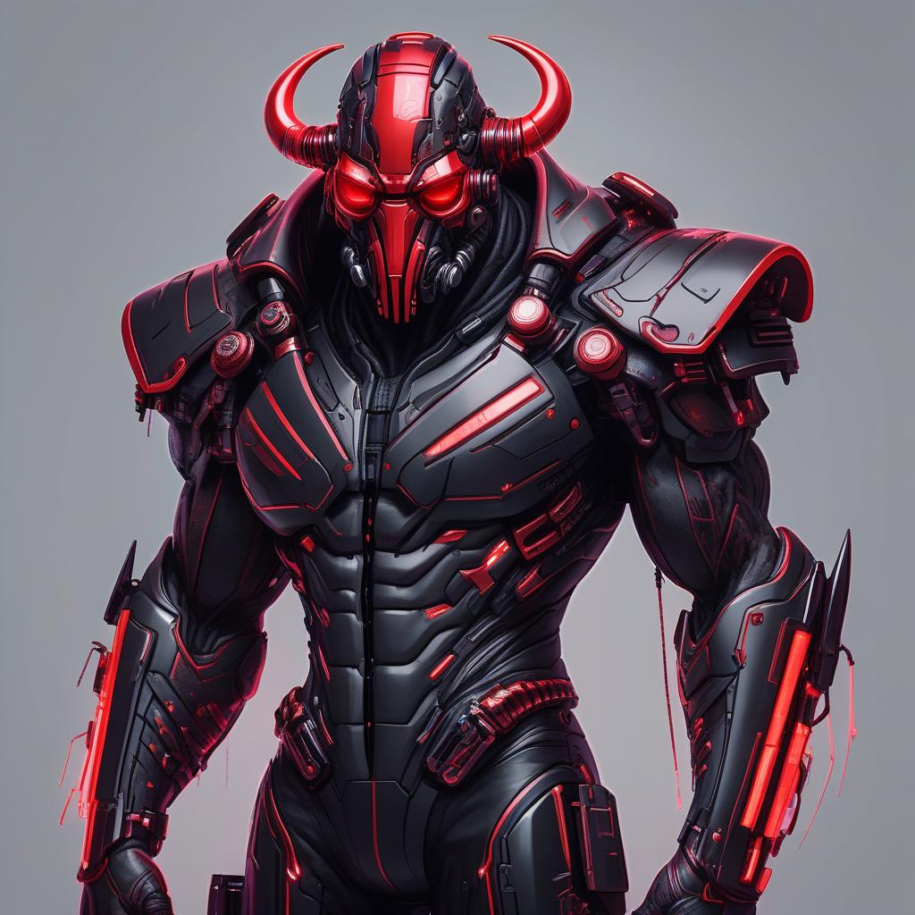  cyberpunk game style mammoth superhero in black and red mafia suit on white background . neon, dystopian, futuristic, digital, vibrant, detailed, high contrast, reminiscent of cyberpunk genre video games