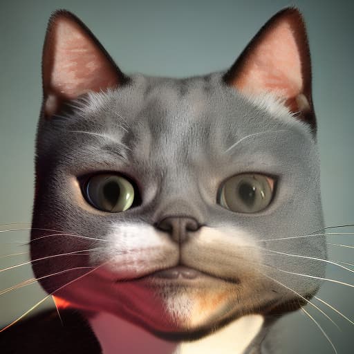 redshift style Cat,water,armor,cartoon,blocky