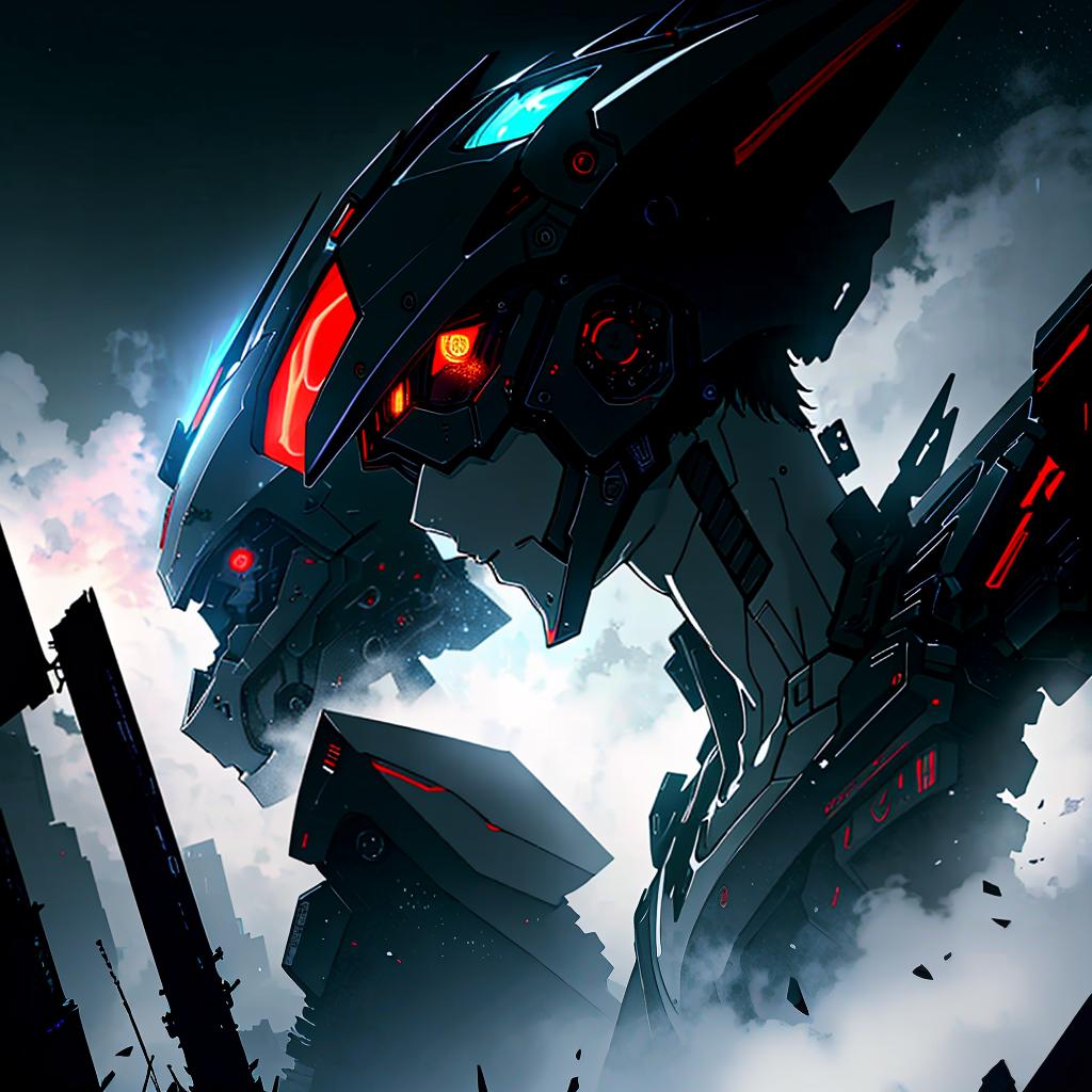  psychological illustration, by yoshiyuki sadamoto, in the style of neon genesis evangelion, giant robot, psychological drama, religious symbolism, detailed mecha design, apocalyptic atmosphere, dark and brooding, emotional expression, abstract backgrounds, sense of dread hyperrealistic, full body, detailed clothing, highly detailed, cinematic lighting, stunningly beautiful, intricate, sharp focus, f/1. 8, 85mm, (centered image composition), (professionally color graded), ((bright soft diffused light)), volumetric fog, trending on instagram, trending on tumblr, HDR 4K, 8K